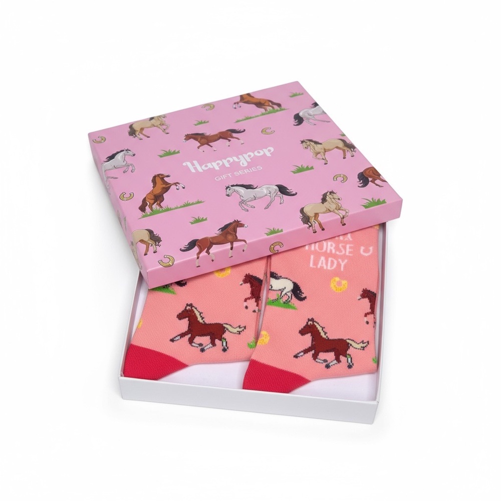 HAPPYPOP Pink Horse Print Socks for Women NWT - Picture 13 of 13